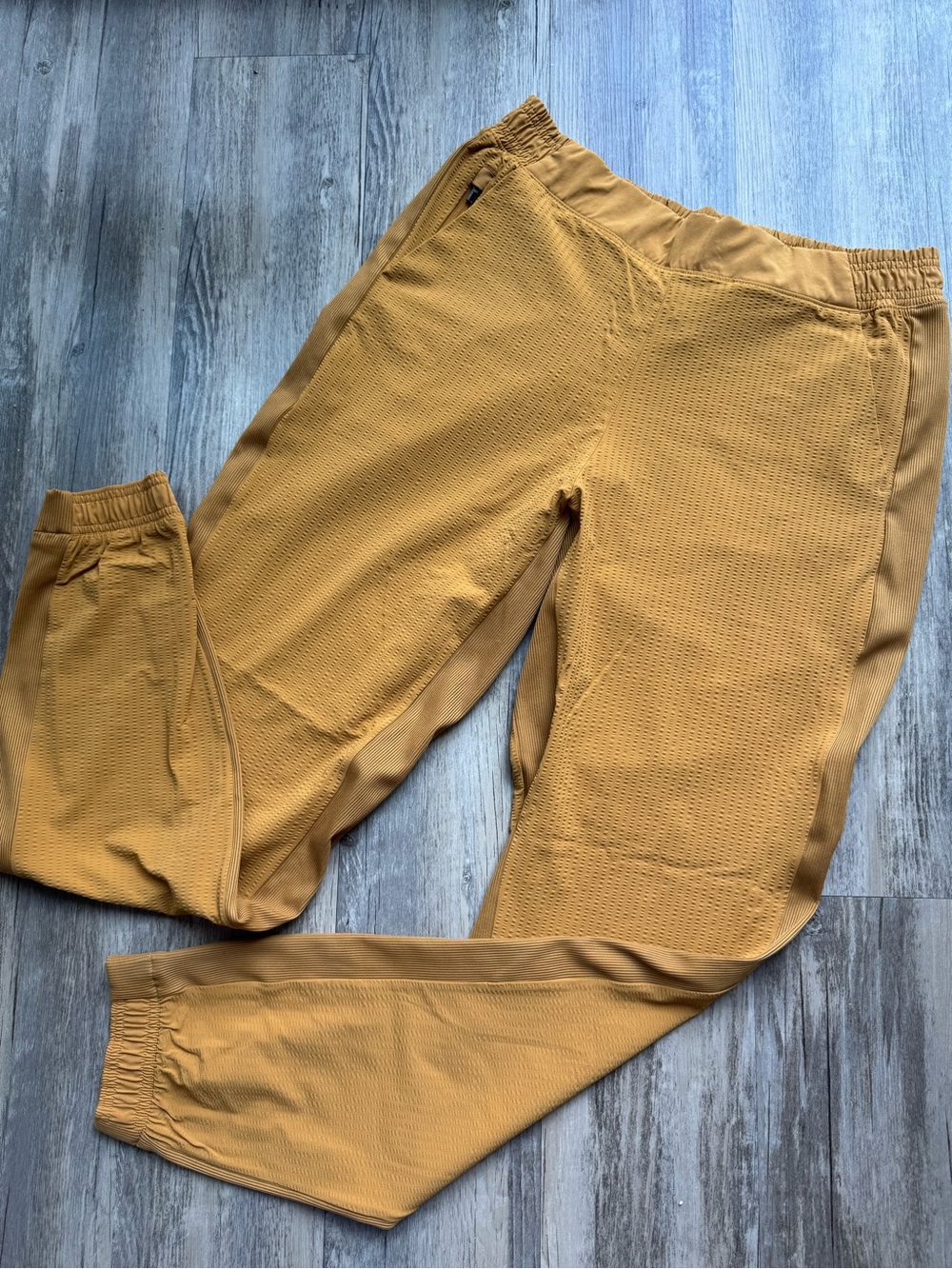 Mustard Yellow Athleta Textured Brooklyn Jogger Pant